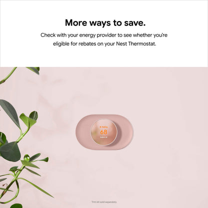 Google Nest Thermostat – Smart Wi-Fi Thermostat for Home (Sand)
