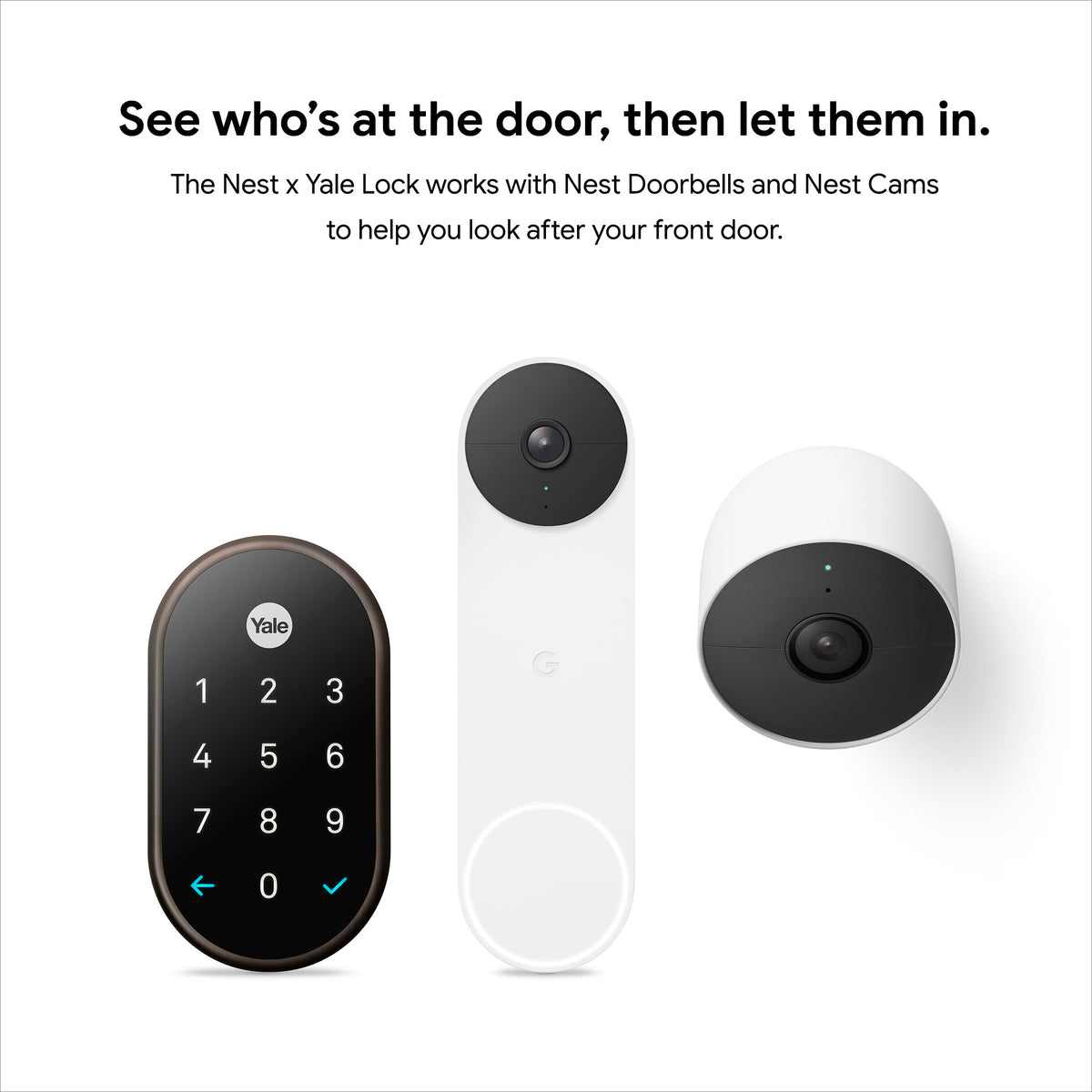 Google Nest x Yale Lock – Keyless Front Door Smart Lock in Oil-Rubbed Bronze
