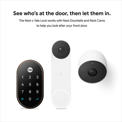 Google Nest x Yale Lock – Keyless Front Door Smart Lock in Oil-Rubbed Bronze