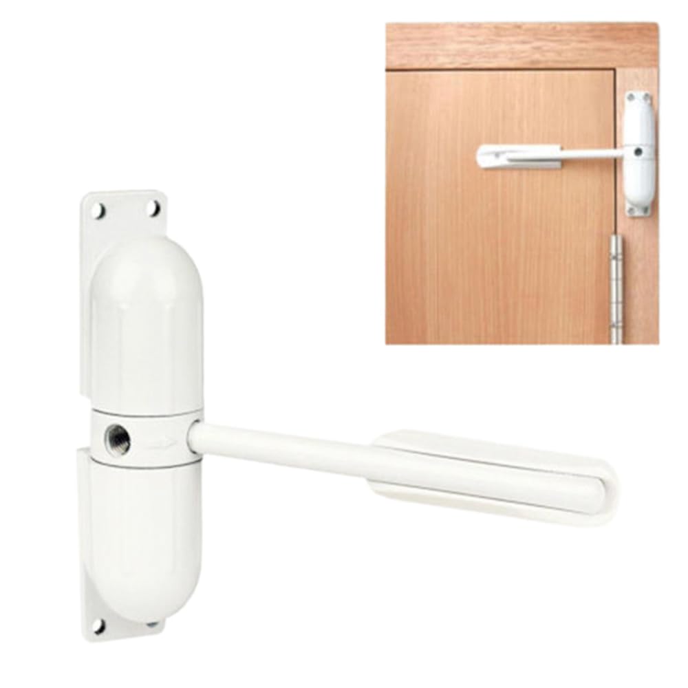 GOOKYO Door Closer – Automatic Safety Spring, Easy Install, Self-Closing for Left/Right Doors (White)