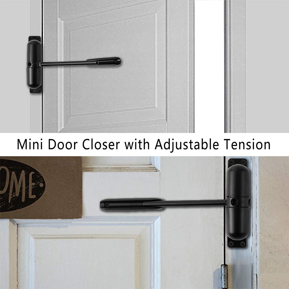GOOKYO Door Closer – Automatic Safety Spring, Easy Install, Black