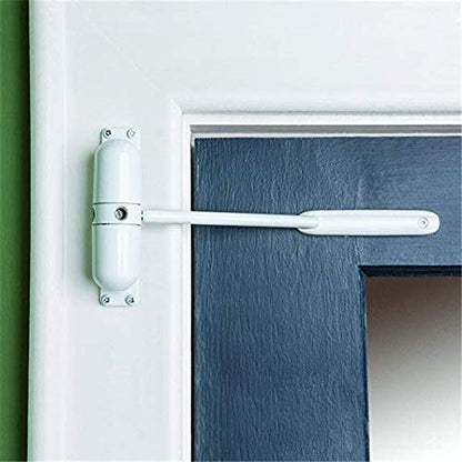 GOOKYO Door Closer – Automatic Safety Spring, Easy Install, Self-Closing for Left/Right Doors (White)