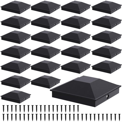Goovilla 4x4 Post Caps Black – 24 Pack (48 Screws), Weatherproof, Easy Install