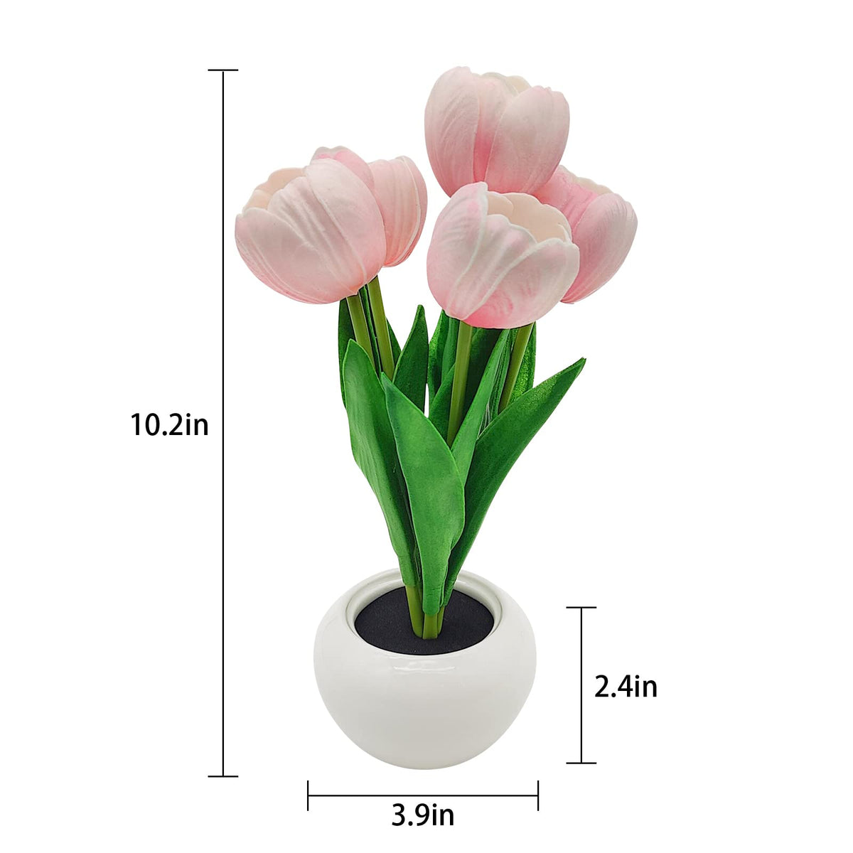 GOUTOOL Flower Table Lamp Tulip Pink – LED Night Light for Home Decor