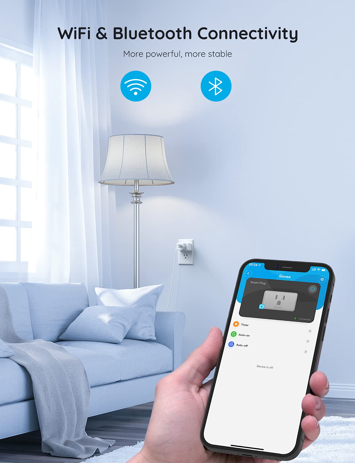 Govee Smart Plug 15A (2 Pack) – WiFi & Bluetooth Outlets with Alexa & Google Assistant