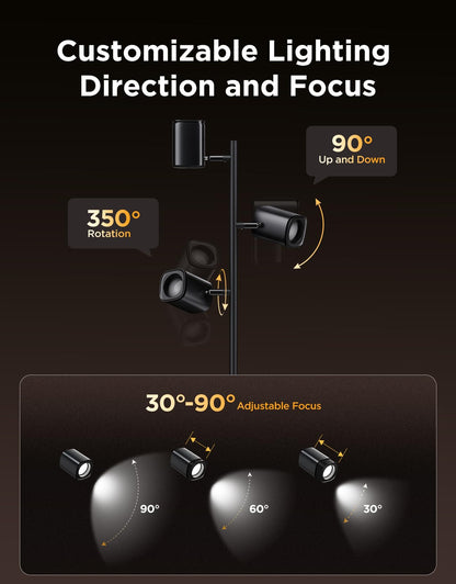 Govee Tree Floor Lamp with Matter — 3 Rotatable Lights, 64 Scenes, Music Sync