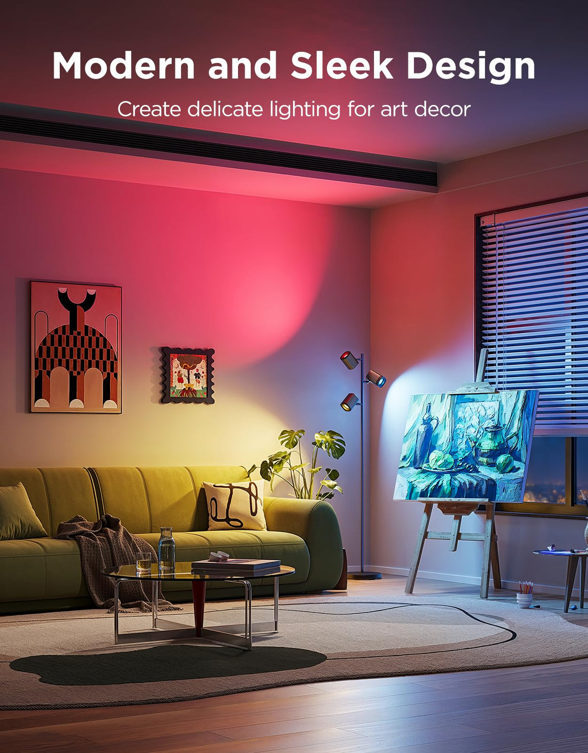 Govee Tree Floor Lamp with Matter — 3 Rotatable Lights, 64 Scenes, Music Sync