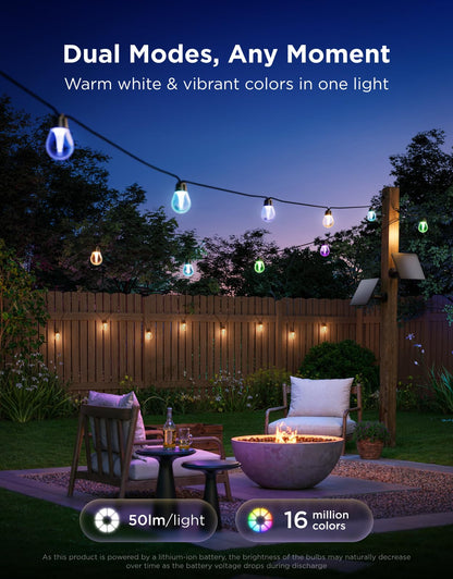 Govee Outdoor Solar String Lights 33ft – 112 Modes, App Control, IP67 Waterproof