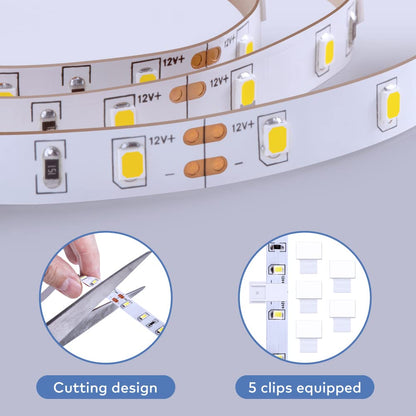 Govee White LED Strip Lights 16.4ft – 6500K Daylight, Dimmable, Strong Adhesive