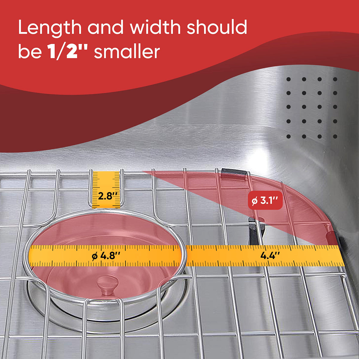 Granatan Kitchen Sink Protector Grid - Stainless Steel Bottom Rack 13.6 x 11.6 in
