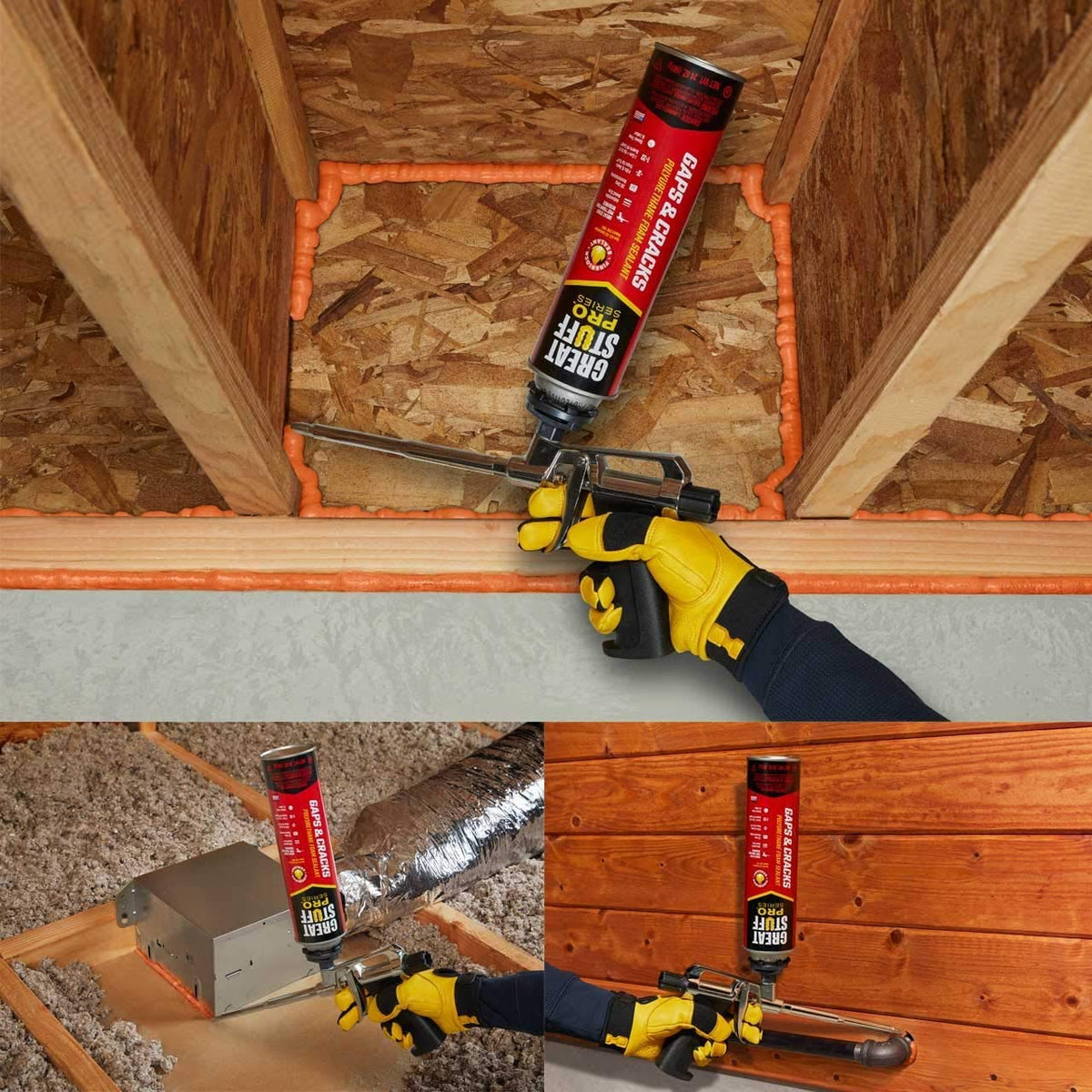 GREAT STUFF PRO Gaps & Cracks – 24 oz Fireblock Foam Sealant (Pack of 12)