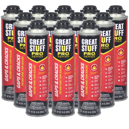 GREAT STUFF PRO Gaps & Cracks – 24 oz Fireblock Foam Sealant (Pack of 12)