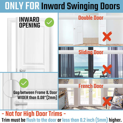 GreaTalent 2PACK Door Reinforcement Lock – Aluminum, Childproof, 3-Inch, Silver