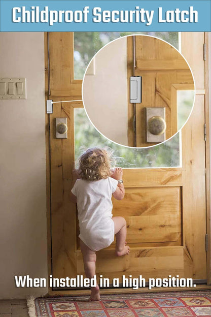GreaTalent 2PACK Door Reinforcement Lock – Aluminum, Childproof, 3-Inch, Silver