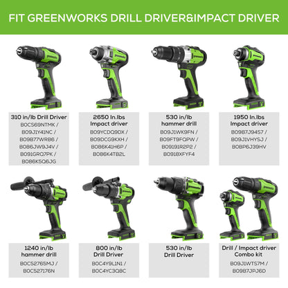 Greenworks 90-Piece Black Oxide Drill & Drive Bit Set – 135° Split Point, Magnetic Bit Holder, Case