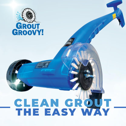 Grout Groovy Electric Stand-Up Grout Cleaning Machine — Compact Deep Cleaner for Tile Floors