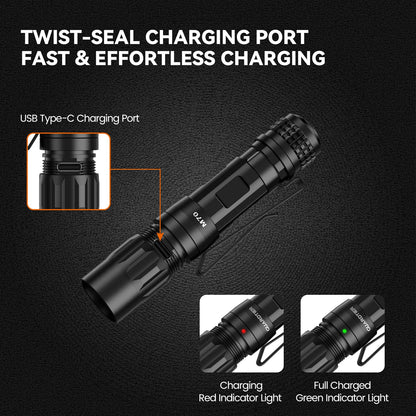 Guardtier M70 EDC Flashlight – 1100 Lumens USB-C Rechargeable Pocket Light