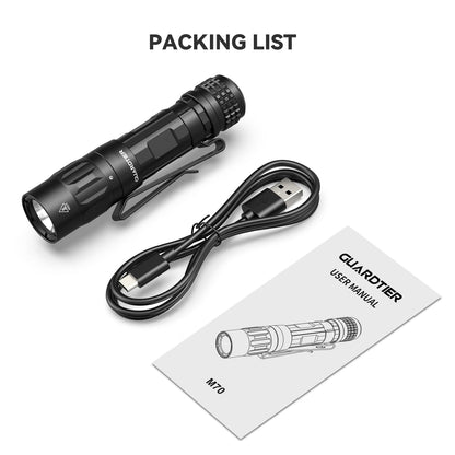 Guardtier M70 EDC Flashlight – 1100 Lumens USB-C Rechargeable Pocket Light