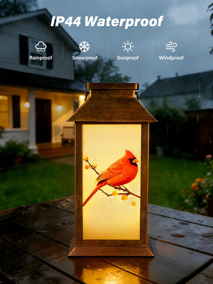 Guhope Solar Lanterns Outdoor Waterproof – Cardinal Pattern Hanging Garden Lights