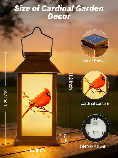 Guhope Solar Lanterns Outdoor Waterproof – Cardinal Pattern Hanging Garden Lights