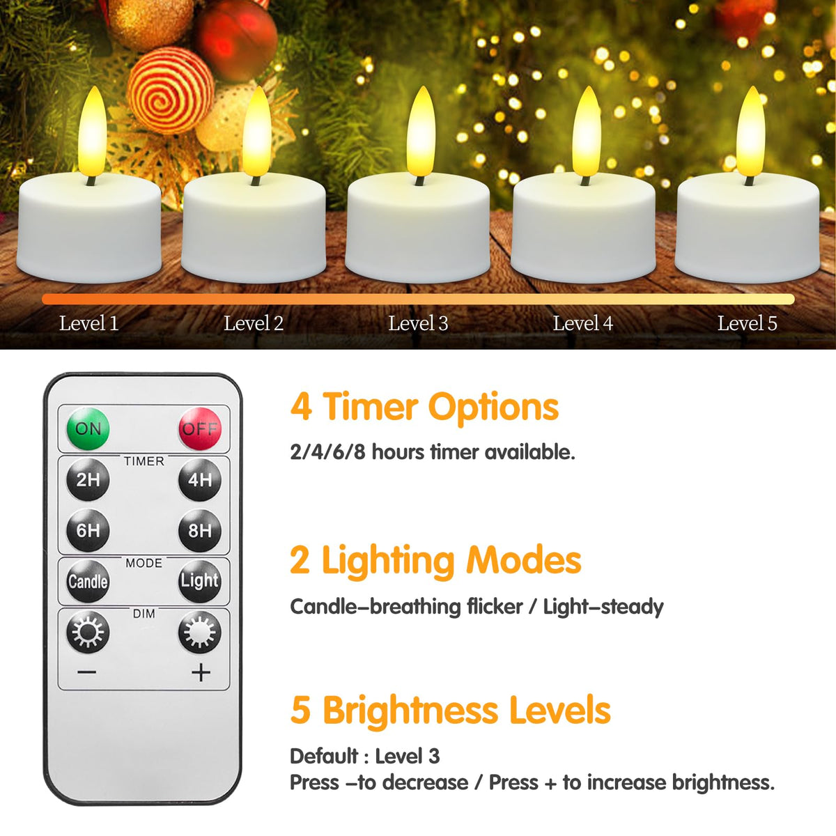 HAIDOLIANG Rechargeable Tea Lights – Remote, Timer & Dimmer, 6-Pack