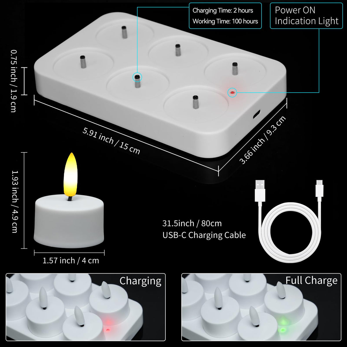 HAIDOLIANG Rechargeable Tea Lights – Remote, Timer & Dimmer, 6-Pack