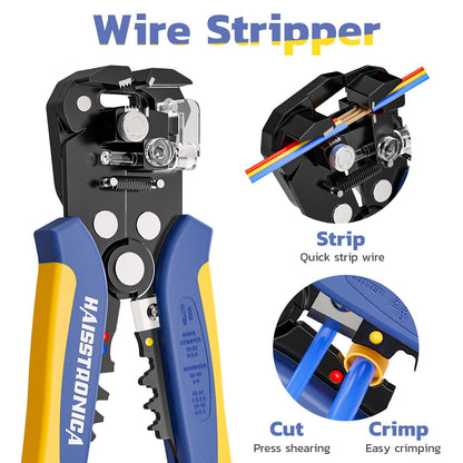 haisstronica Automatic Wire Stripper & Crimping Tool, AWG 24-10