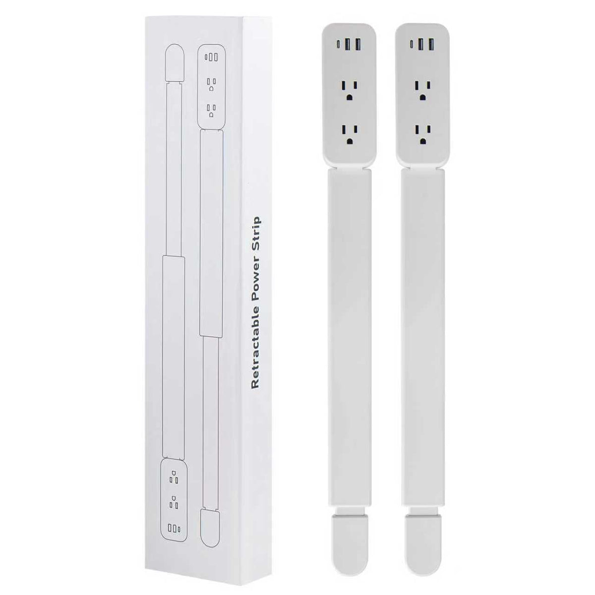 haodsso Electrical Outlet Extender Stick — USB-A, USB-C, 2 AC Outlets, 22–34 in Rotating 180°
