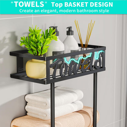 HapiRm Towel Rack – 3-Tier Over-Door & Wall Mount, Black