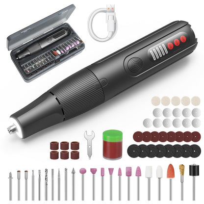 HARDELL 8V Cordless Rotary Tool Kit — 5-Speed with Digital Display, LED Light, Auto-Lock Chuck