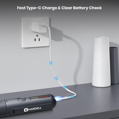 HARDELL 8V Cordless Rotary Tool Kit — 5-Speed with Digital Display, LED Light, Auto-Lock Chuck
