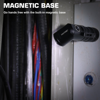 HAUTMEC 1400 Lumen Rechargeable Flashlight — 90° Swivel, 5 Modes, Magnetic Base, EDC