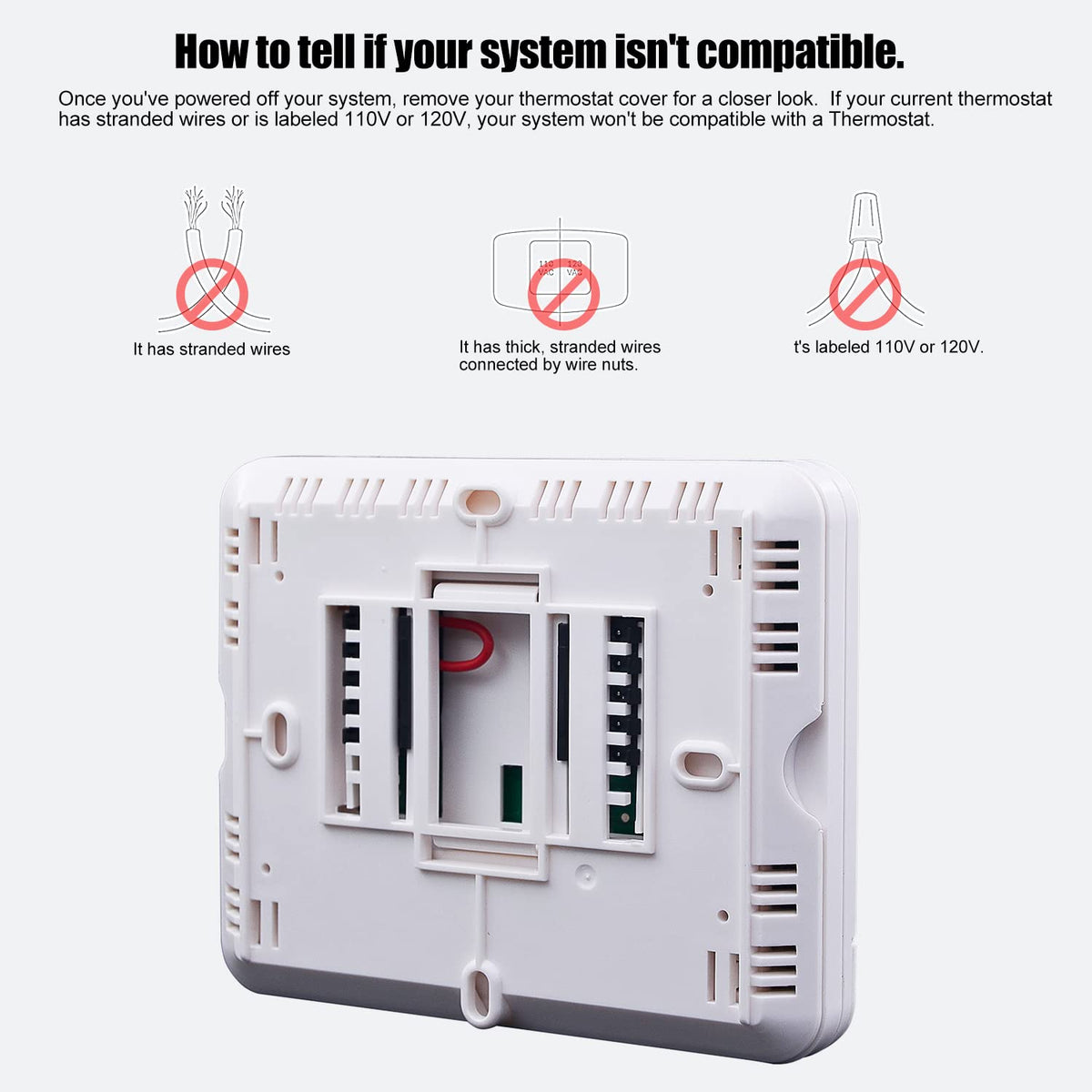 Heagstat H721 Non-Programmable Heat Pump Thermostat — 2H/1C, 4.5-Inch Display