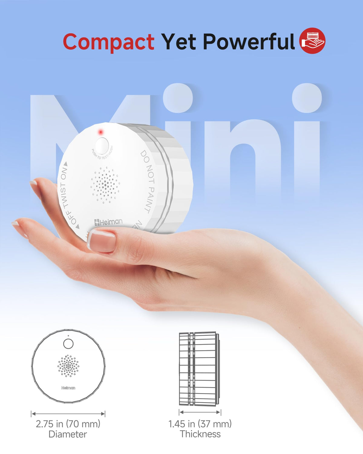 HEIMAN Smoke Detector | Interconnected Wireless Photoelectric Alarms | UL 217 10th Ed