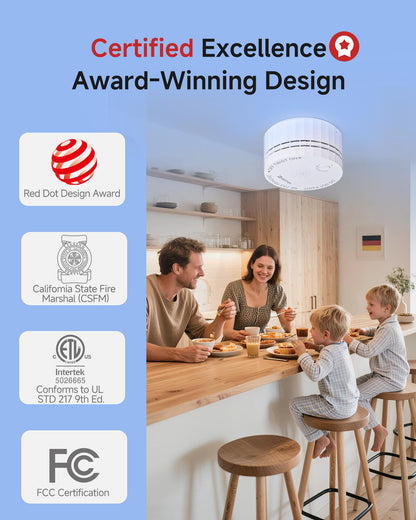 HEIMAN Smoke Detector | Interconnected Wireless Photoelectric Alarms | UL 217 10th Ed