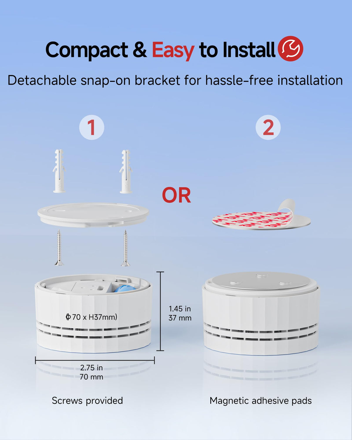 HEIMAN Smoke Detectors — Wireless Interconnected Photoelectric Alarms (3-Pack) UL 217 10th