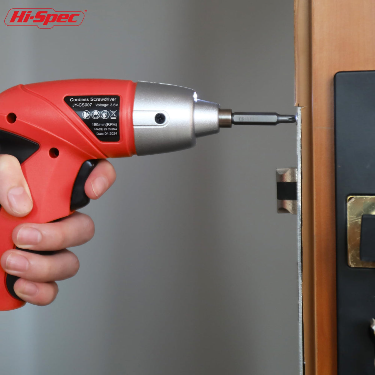 Hi-Spec Small Electric Screwdriver – 3.6V Cordless, USB Rechargeable, 23 Bits, Compact Red