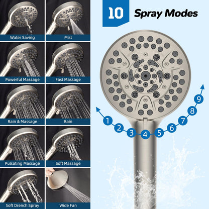 Hibbent cUPC 13-Inch Shower Head Combo — High-Pressure Rainfall + 10-Spray Handheld