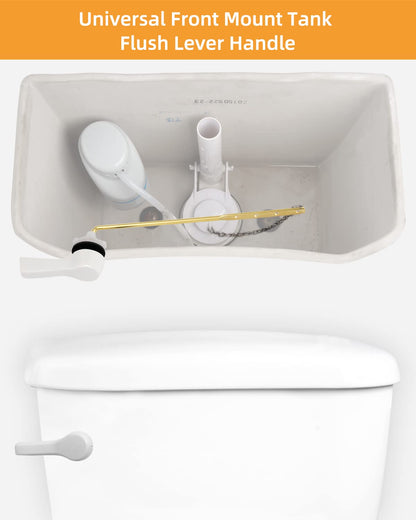Hibbent Universal Front Mount Brass Toilet Lever Replacement Kit – White Finish