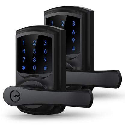 HIDALIFE Keyless Entry Door Lock, Matte Black 2-Pack – Touchscreen Keypad, Anti-Peep Password, Auto-Lock