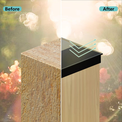 Hillmaster 6x6 Post Caps for Wood Fence Posts – Waterproof, UV-Proof, 4-Pack, Black