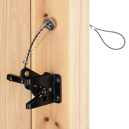 HILLMASTER 2 Pack Self-Locking Gate Latch – Heavy-Duty Wood Fence Gate Lock