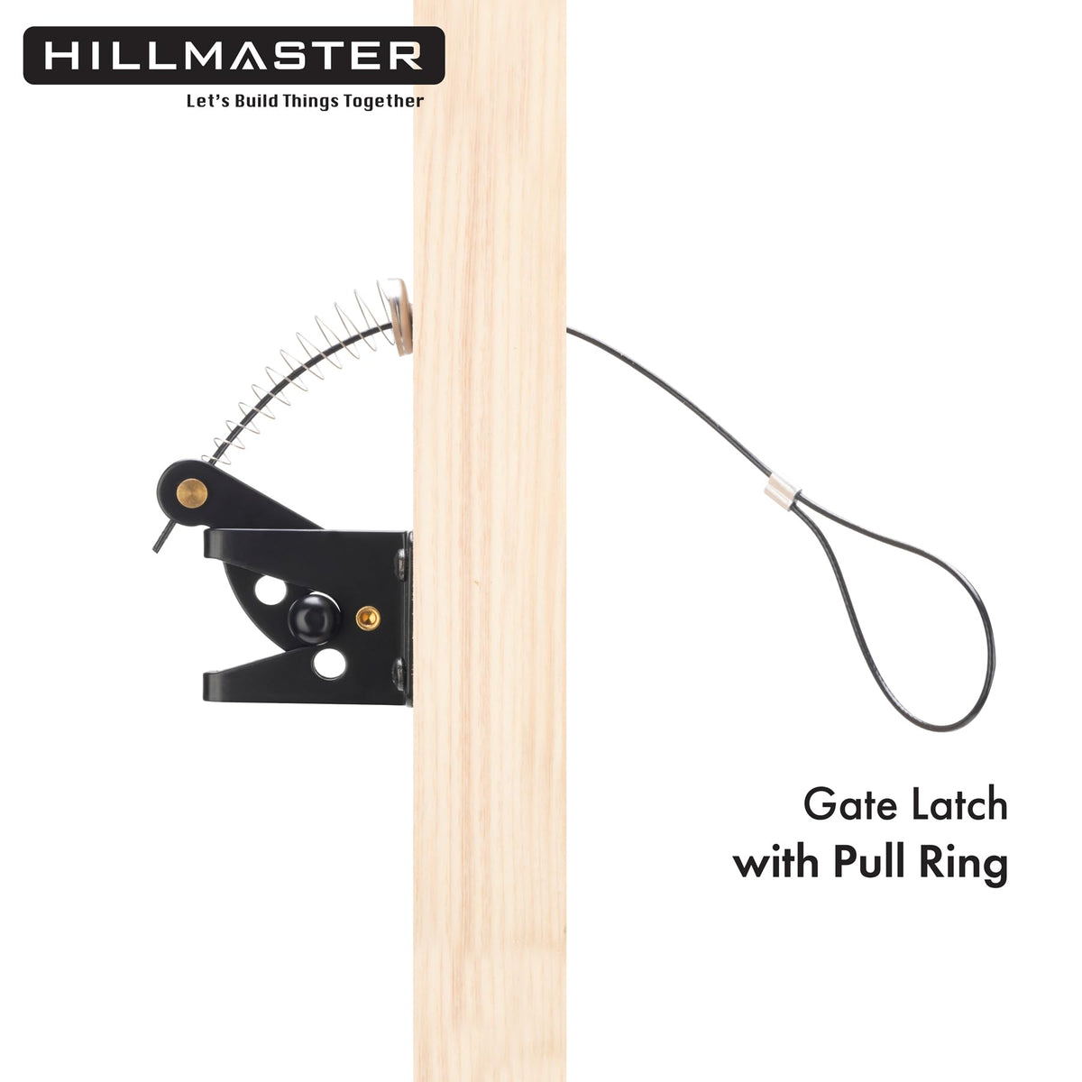 HILLMASTER 2 Pack Self-Locking Gate Latch – Heavy-Duty Wood Fence Gate Lock