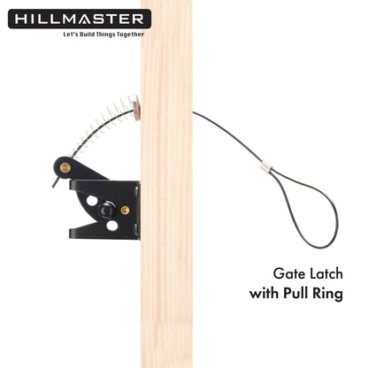 HILLMASTER 2 Pack Self-Locking Gate Latch – Heavy-Duty Wood Fence Gate Lock