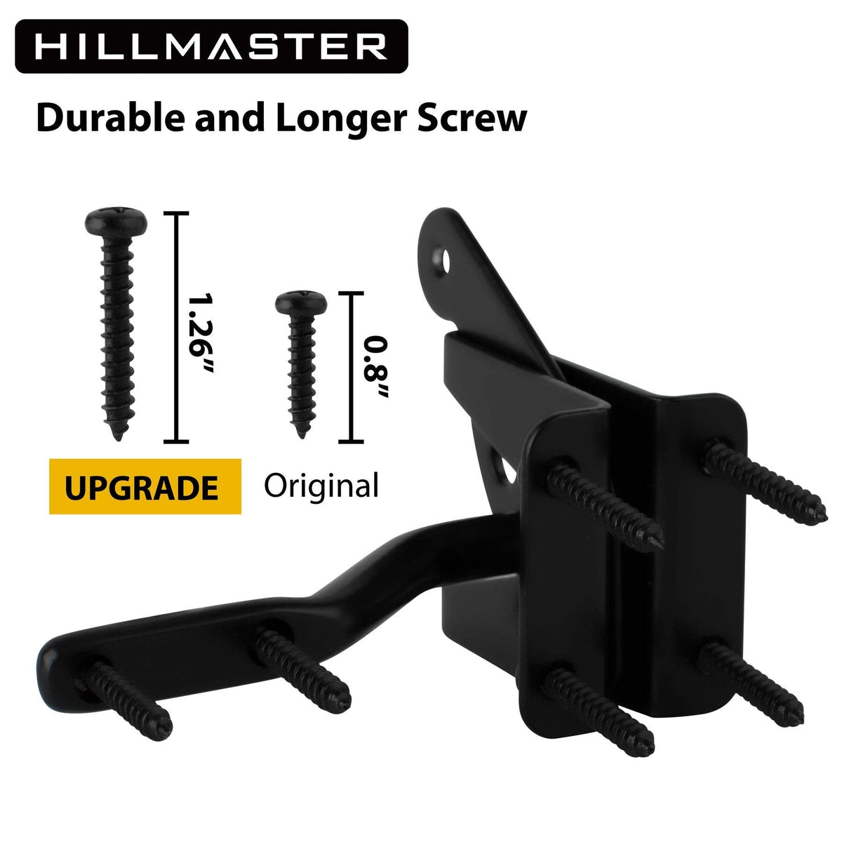 HILLMASTER 2 Pack Self-Locking Gate Latch – Heavy-Duty Wood Fence Gate Lock