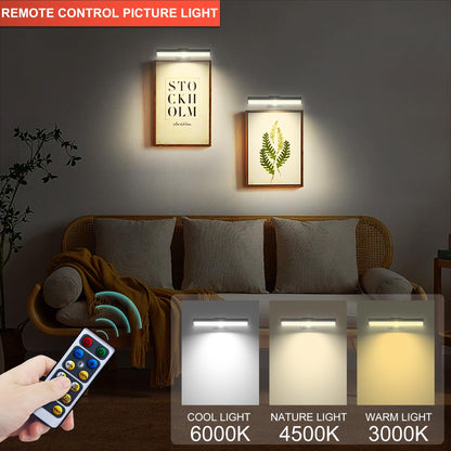 HIPTOKING 4-Pack Battery-Operated Picture Light with Remote – 3 Color Temps, Dimmable, Auto-Timer