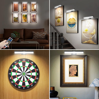 HIPTOKING 4-Pack Battery-Operated Picture Light with Remote – 3 Color Temps, Dimmable, Auto-Timer