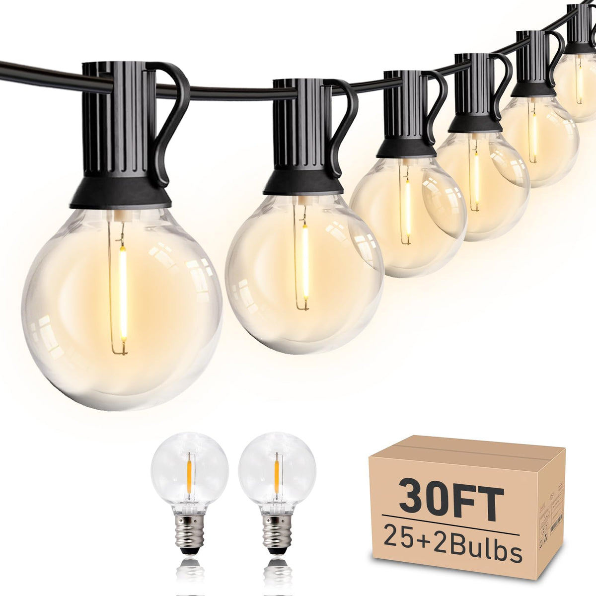 HISTAR LED String Lights Outdoor 30ft – 27 G40 Shatterproof Bulbs