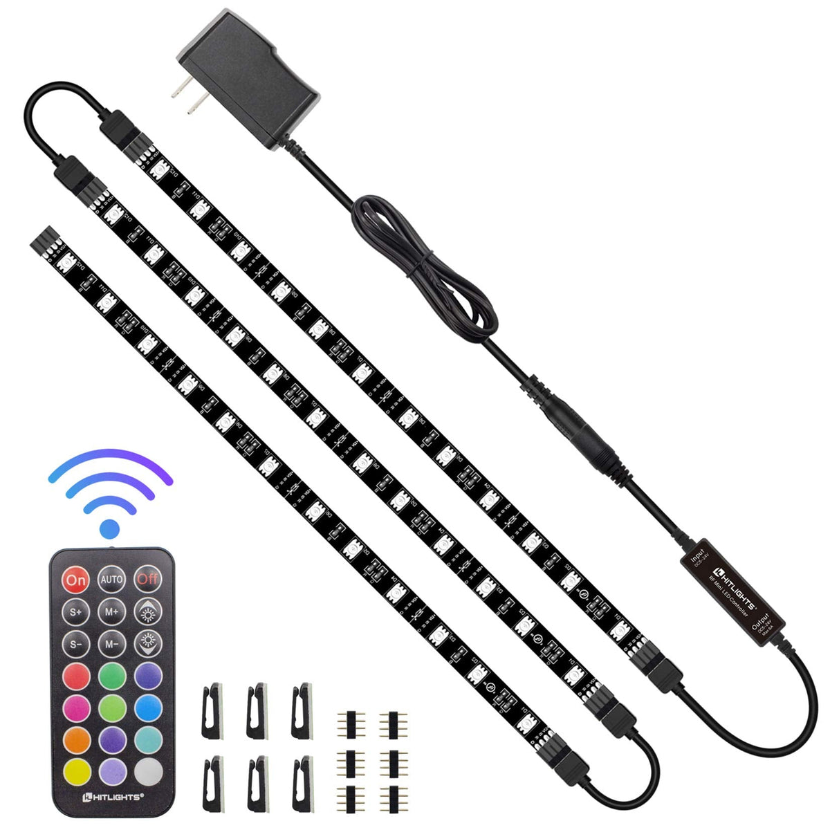 HitLights LED Strip Lights Kit – 3x12in/36in RGB with RF Remote