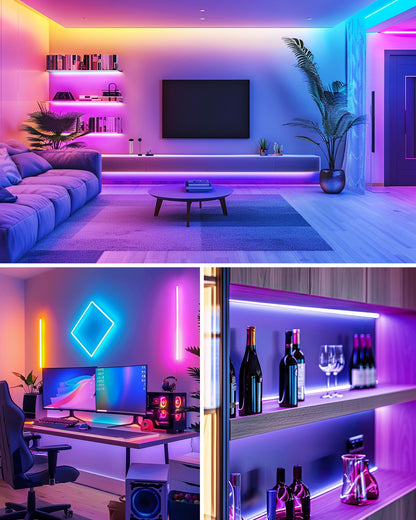 HitLights LED Strip Lights Kit – 3x12in/36in RGB with RF Remote